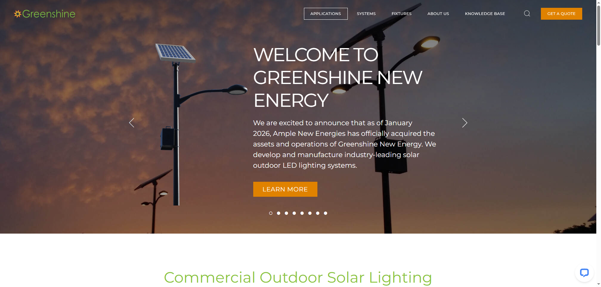 website homepage-green